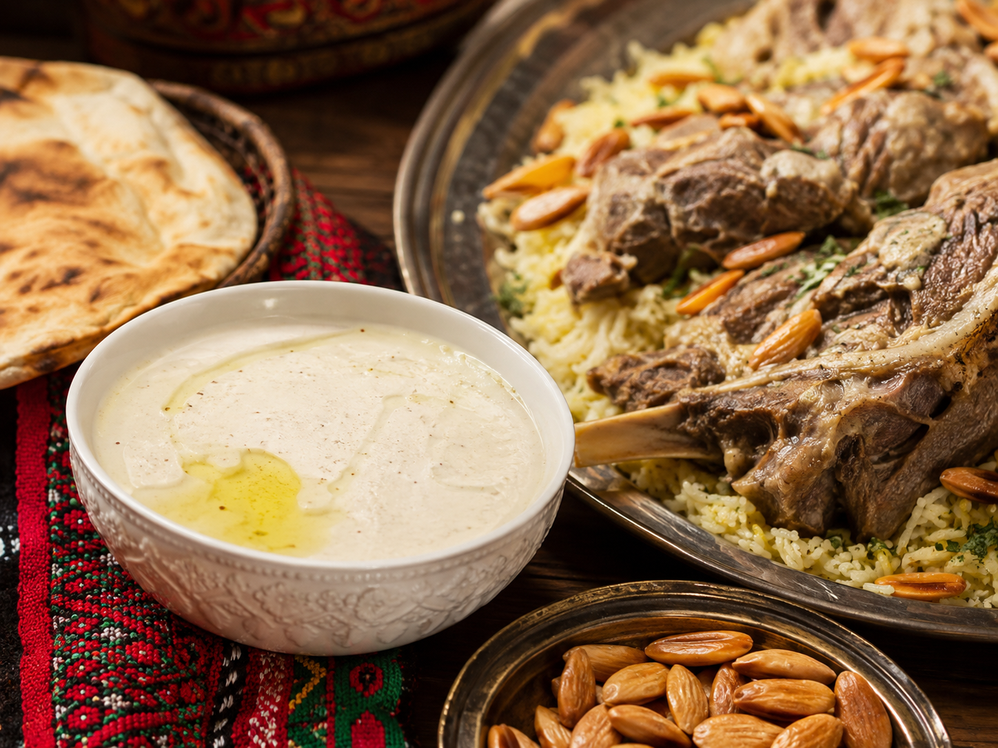 Chicken Mansaf with creamy jameed yogurt sauce